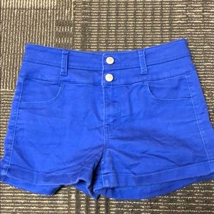 Blue high waisted shorts